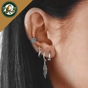 BOUCLES D'OREILLES OISEAUX - ENSEMBLE PLUME SIMPLE