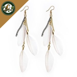 BOUCLES D’OREILLES OISEAUX - ENSEMBLE PLUMES COLORÉES