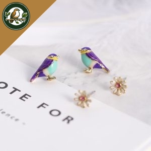 BOUCLES D’OREILLES OISEAUX & PÂQUERETTES