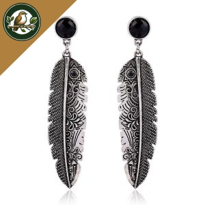 BOUCLES D'OREILLES OISEAUX - PLUME ETHNIQUE